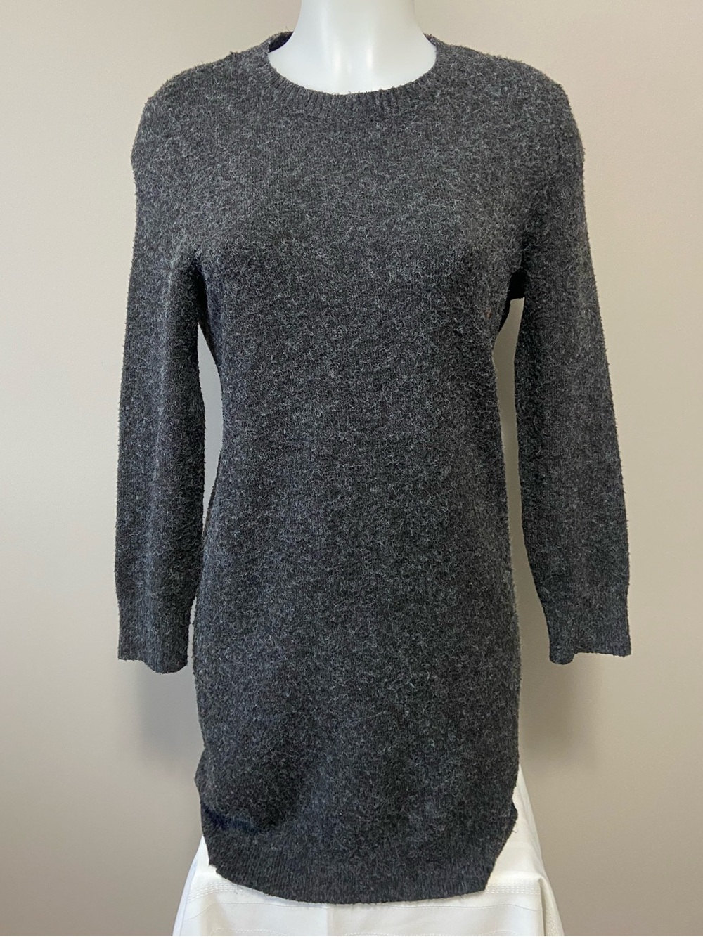 Vero Moda Charcoal Gray Long Sleeve Sweater Dress